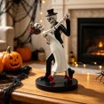 thumbnail image 2 of Figura de pareja de esqueletos bailando del Día de Muertos, estatua de amantes góticos para bodas de Halloween, escultura romántica de novios para decoración de escritorio o estante., 2 of 8