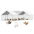 thumbnail image 5 of KFFKFF Metallic Poultry Enclosure, Dimensions 9.8x26.2x6.5 ft, Spacious Walk-in Design with Protective Cover, Cone-shaped Roof, Secure Locking Mechanism, Ideal for Outdoor Duck, Rabbit, 5 of 9