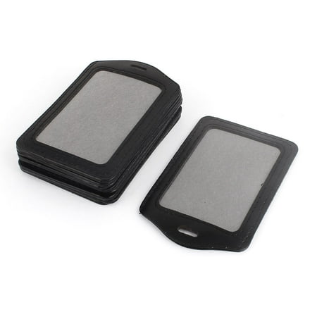 - Faux Leather ID Badge Card Office Work Name Card Vertical Holders Black 9 Pcs
