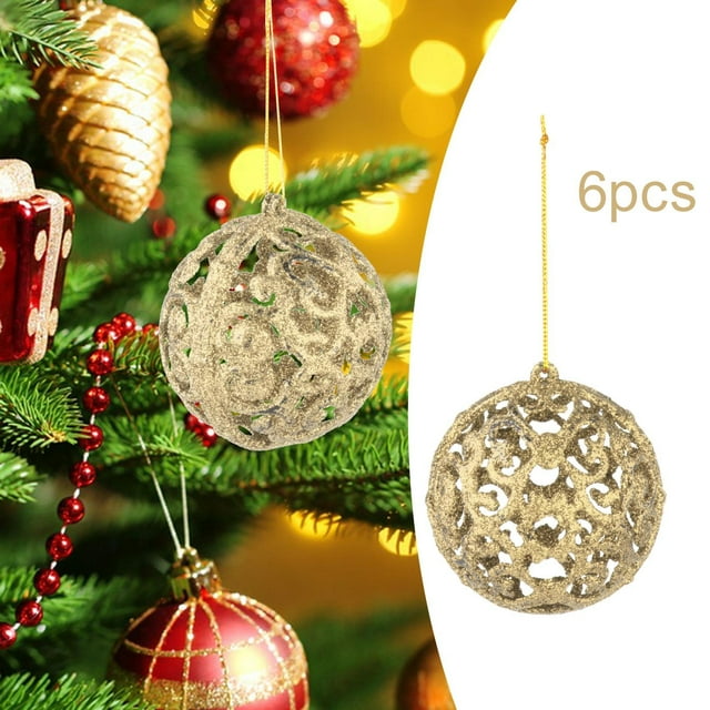 Adornos navideños colgantes Soledad 6 bolas dorado
