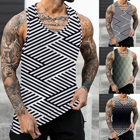 Mens Beach Tank Tops 3 Pack Breathable Quick Dry Moisture-Wicking Workout Tank Top Gym Muscle Tee Sleeveless Big and Tall Comfy Summer Beach Tops