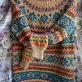 thumbnail image 1 of Suéter jacquard de cuello redondo de otoño e invierno, suéter retro de manga larga, suéter casual suelto, 1 of 2