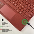thumbnail image 5 of Surface Pro 7+/7/6/5/4/3 (12.3") Type Cover, Ultra-Slim Bluetooth Keyboard, Multi-Touchpad & 7-Color Backlit,Poyyy Red, 5 of 7