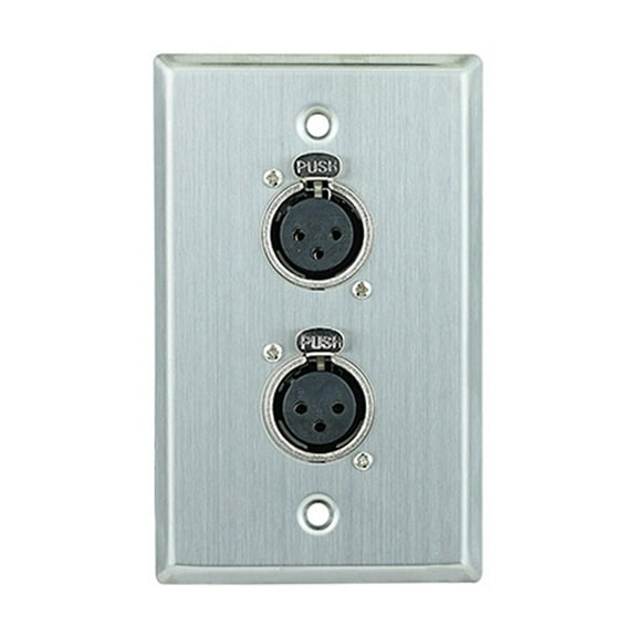 Saga Elite™ XLR-F2 Single-Gang Wall Plate with (2) Female XLR Connectors