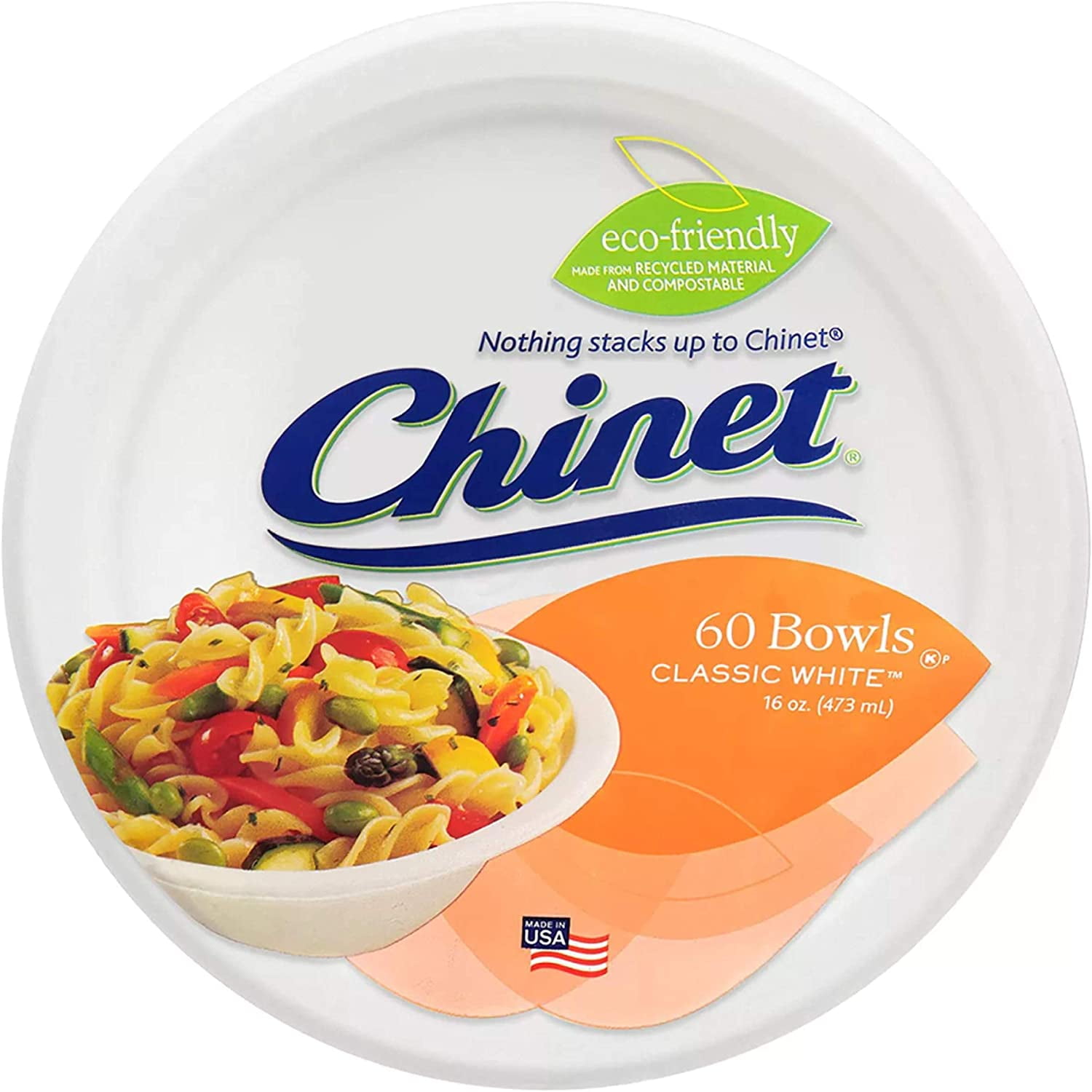 Chinet Bowls Classic White 16 oz - 60 ct pkg