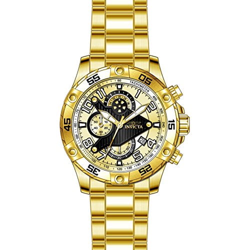 Invicta Men's S1 Rally Chrono 100m Gold Plated S. Steel Gold Dial Watch 26098