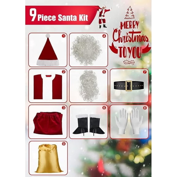 FESTIVE FIND STORE Santa Costume Men Christmas Fancy-Dress Costumes