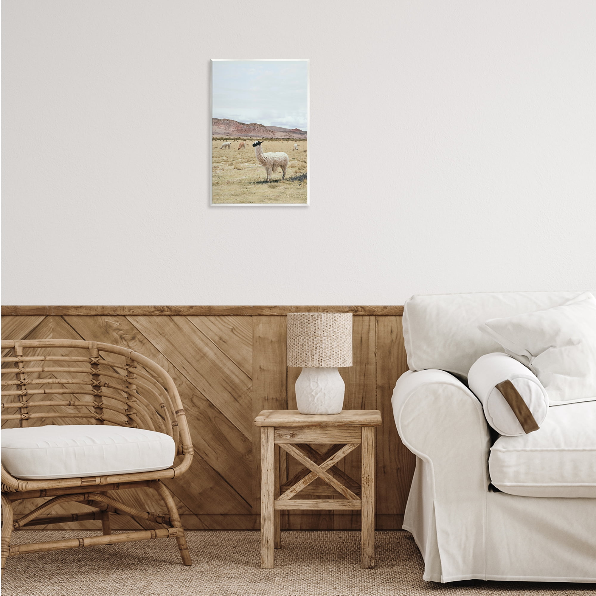 Stupell Industries Wild Alpacas in Desert Animals Photography Unframed Art Print Wall Art, 13 x 19