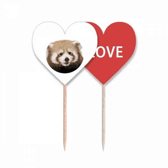 Brown Jungle Civet Cats Lovely Little Toothpick Flag LOVE Heart Lable Cupcake Pick
