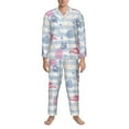 thumbnail image 4 of Kll Flamingo And Pineapple Sleepwear Mens Flannel Pajamas,Long Cotton Pj Set, 4 of 9
