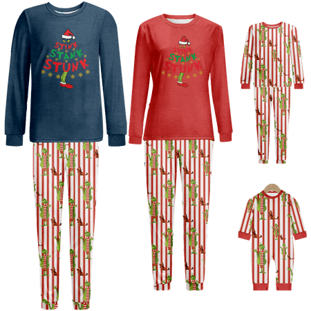 

FUNIER Matching Family Christmas Pajamas Sets Christmas Grinch Print Sizes for Adult-Kids-Baby-Pet 2 Pieces Top and Pants Bodysuits Sleepwear Pajamas Set