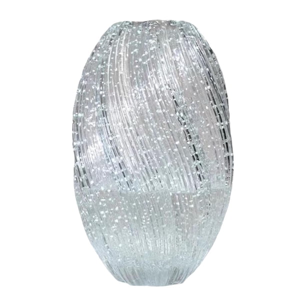 Florero de vidrio, florero decorativo, arreglo floral artístico luminoso, adorno de mesa para mesa de café, escritorio, estante de entrada
