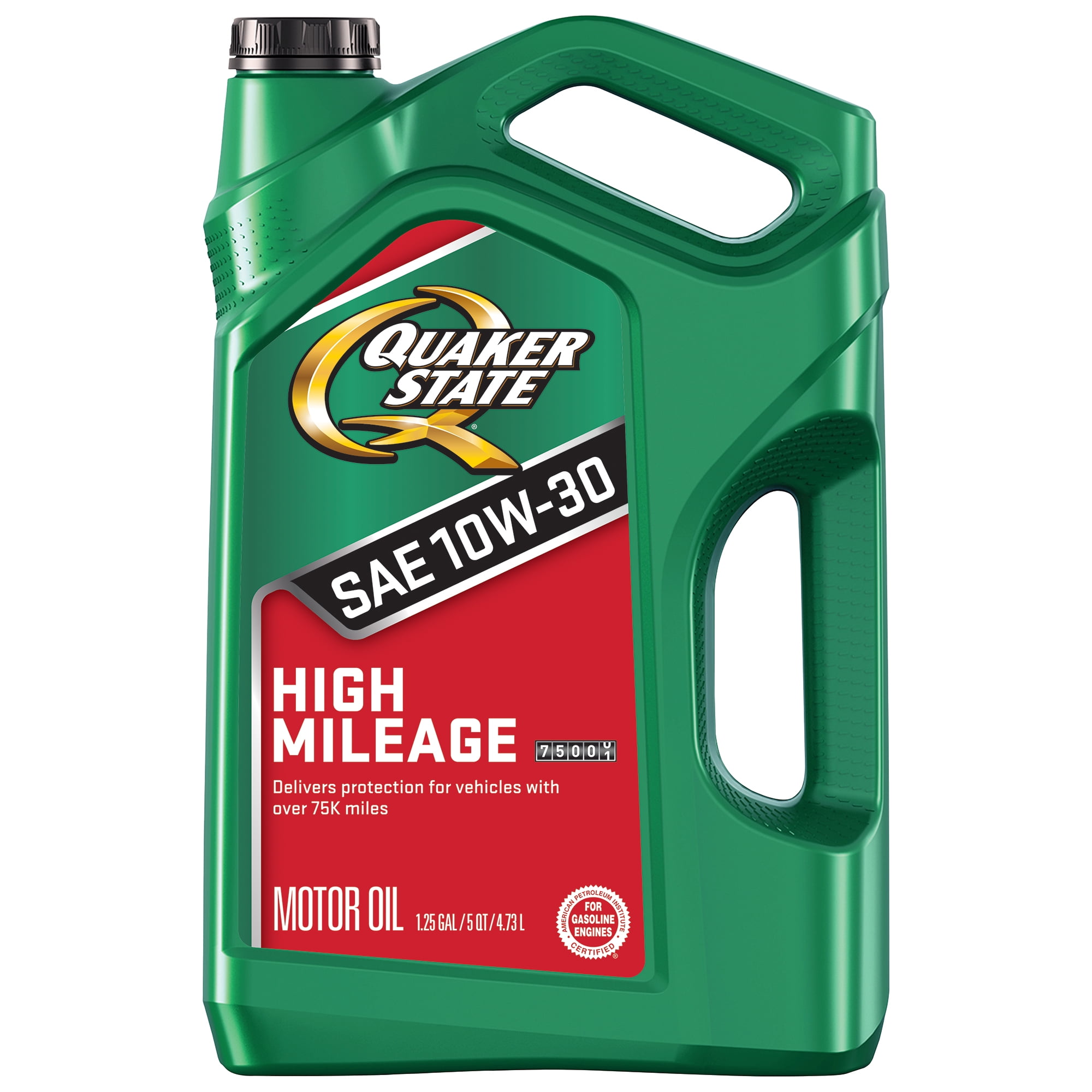 Quaker State High Mileage 10W-30 Motor Oil, 5 Quart