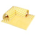 thumbnail image 2 of Túnel de juguete para gatos con forma de tubo, con alfombrilla extraíble y espacio de juego interactivo. XL amarillo, 2 of 9