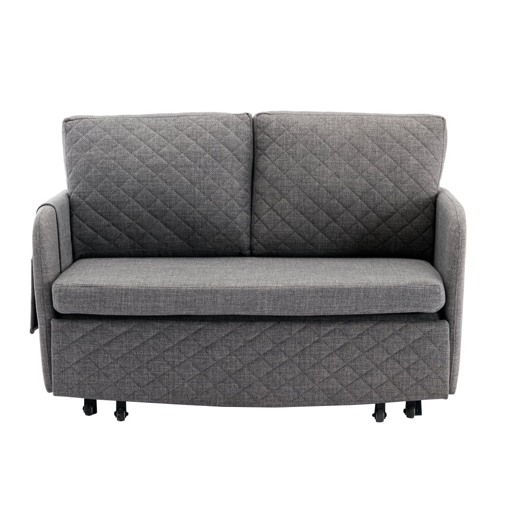 Convertible Sleeper Sofa, Modern Velvet Tufted 2Seater Sofa with 2