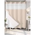 thumbnail image 2 of No Hook Shower Curtain with Snap-in Liner, Beige Pure Color Waterproof Fabric Bathroom Curtains, Aesthetics Contemporary Modern Bath Curtains & Mesh Top Window Standard 72''x72'', 2 of 9