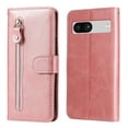 thumbnail image 2 of SaniMore Case for Google Pixel 7A 6.1" 2023, Zipper Wallet Pocket Caed Slots Retro PU Leather Shockproof Drop-proof Flip Kickstand All-around Protective Shell For Google Pixel 7A, Rosegold, 2 of 12