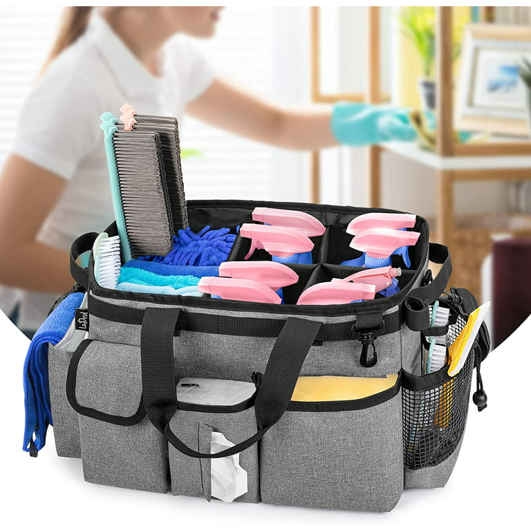 Large Wearable Cleaning Caddy Bag With Detachable Divider, Cleaning  Organizer With Handles, Cleaning Supply Tote With Adjustable Shoulder Strap  For Cleaners & Housekeepers 