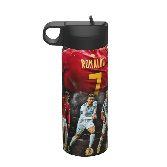 Sports Water Bottle Vacuum Insulated, Cristiano Ronaldo Stainless Steel Double wall for Gym Travel 18 Oz