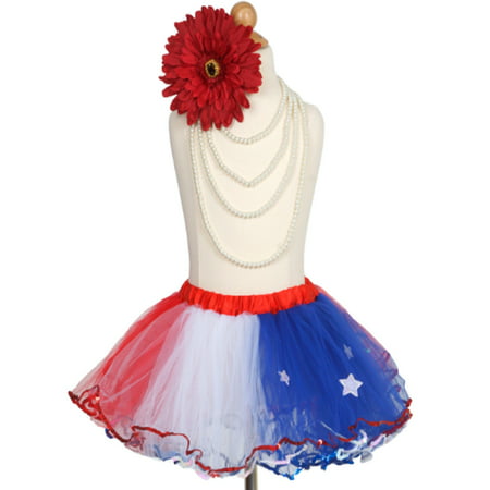 Efavormart Star Spangle Hero Girl Girls Ballet Tutu Skirt for Dance Performance Events Wedding Party Banquet Event Dance