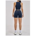 thumbnail image 4 of PISONIC Women Two Piece Workout Sets Color Block Tank Top and High Waist Shorts Gym Yoga Active Set, 4 of 6
