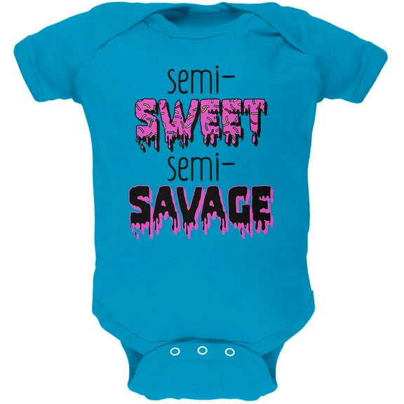 Semi-Sweet Semi-Savage Sprinkles Soft Baby One Piece Turquoise 9-12 M