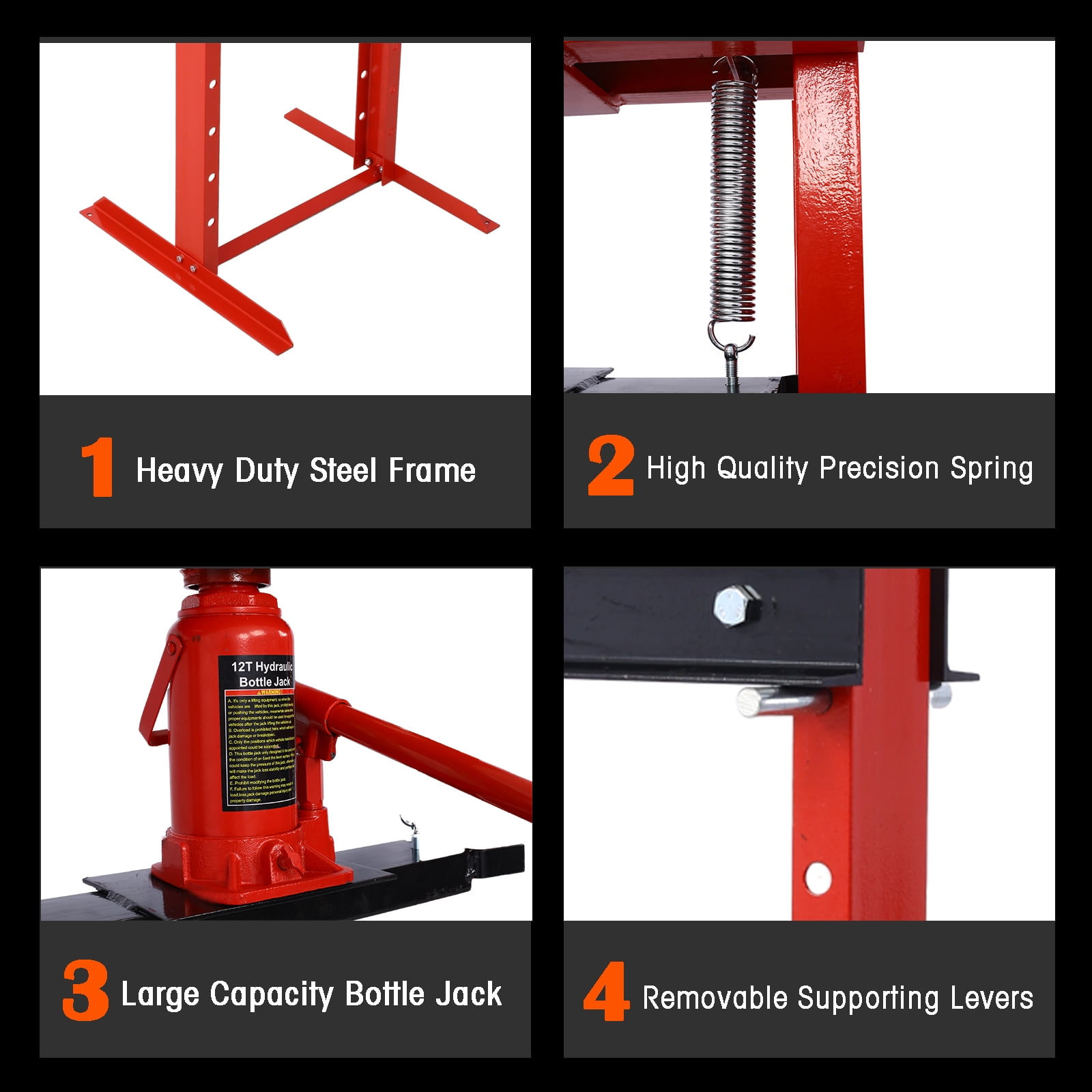 Big Red 12-Ton Shop Press with Stamping Plates T51201 - The Home Depot