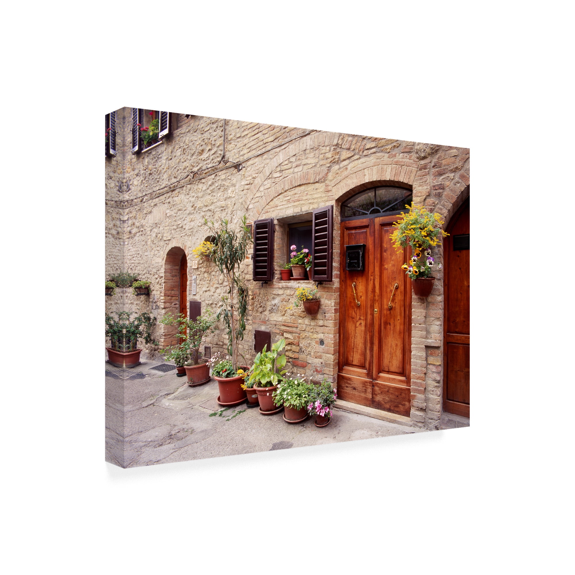Trademark Fine Art 'Flowers On The Wall Tuscany Italy Color' Canvas Art by Monte Nagler