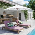 thumbnail image 5 of 9FT/10FT Bamboo Patio Umbrella, Large Outdoor Umbrella with UPF 50+ Sun Protection, Rope Pulley Lift & Push-Button Tilt, 8-Rib Ventilated Canopy for Garden, Deck, Backyard & Outdoor Dining, 5 of 6