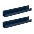 thumbnail image 2 of Kate and Laurel Levie Wood Floating Wall Shelf, Navy Blue, 24", 2 Pack, 2 of 3
