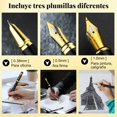 thumbnail image 2 of Juego de 46 plumas estilográficas, con 40 Cartuchos de Tinta, Incluye 3 Puntas de Acero de Diferentes Espesores, para Amigos, Navidad, Cumpleaños, Graduación Plumas Estilográfica para Regalo, 2 of 4