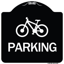 SignMission Designer Series Sign - D4-3 Bicycle Parking (Bicycle Symbol) Parking | Black & White 18" X 18" Heavy-Gauge Aluminum Architectural Sign | Made in the USA