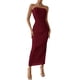 thumbnail image 1 of Vestido PRETTYGARDEN Maxi Tubo Strapless Vino Rojo XL, 1 of 7
