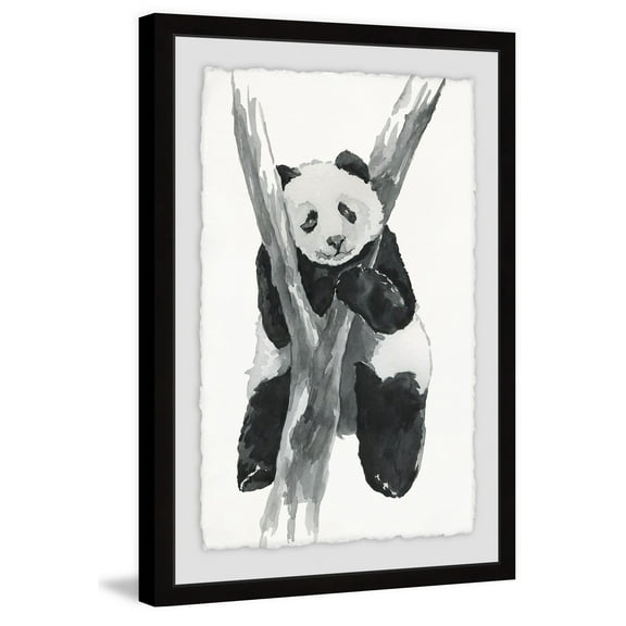 Lonesome Panda Framed Painting Print