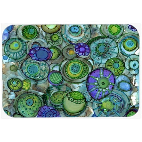 Abstract in Blues & Greens Glass Cutting Board, Large