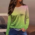 thumbnail image 2 of MEICHEN Womens Long Sleeve Shirts Causal Cute Sparkly Print Crewneck Shirts Petite Spring Fahsion Blouse, 2 of 5