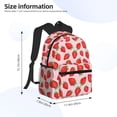thumbnail image 3 of Daiia Strawberries School Backpack for Men Women, Unisex Large Waterproof Bookbag Schoolbag Casual Daypack for High School/College/Teens/Travel/Work Black, 3 of 8