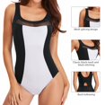 thumbnail image 2 of Baiways Womens Tummy Control Mesh One-Piece Swimsuit Slim Padded Push Up Swimwear V Neck Swimsuits for Women, 2 of 9