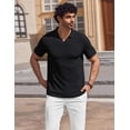 thumbnail image 5 of COOFANDY Men' Muscle V Neck Polo Shirts Slim Fit Short Sleeve Golf T-Shirts Ribbed Knit Soft Tees, 5 of 6