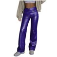thumbnail image 2 of VBVC Women's Y2K Faux Leather Pants,Butt Lift Trousers For Women,Ladies Party Going Out Legging with Pockets,Blue,S-2XL, 2 of 10