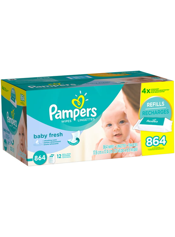 Pampers Baby Fresh Fresh Baby Wipes, 12 Refill Packs (864 Total Wipes)