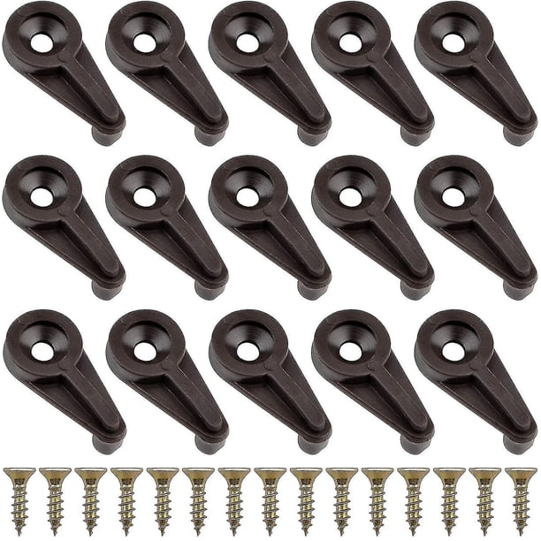 Kit de clips de retención de vidrio de 50 piezas, clips de gabinete de vidrio con clip de vidrio de 4 mm con tornillos para fijar puertas de gabinetes de vidrio (marrón con tornillo dorado)