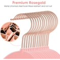 thumbnail image 3 of Perchas de terciopelo, perchas de fieltro antideslizantes, paquete de 30 perchas de terciopelo rosa, perchas delgadas que ahorran espacio con gancho giratorio de oro rosa, 3 of 5