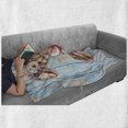 thumbnail image 6 of Letter T Soft Flannel Fleece Throw Blanket, Letter T with Freshwater Invertebrates on Weathered Wood Planks, Cozy Plush for Indoor and Outdoor Use, 60" x 80", Dark Coral Pale Blue, by Ambesonne, 6 of 6