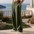 thumbnail image 4 of Havenx Sweatpants for Men Straight Wide Leg Drawstring Jogging Pants with Pockets Elastic Waist Open Bottom Sweatpants Gym Lounge Athletic Workout Fall Winter Pant,Camouflage Green L, 4 of 9