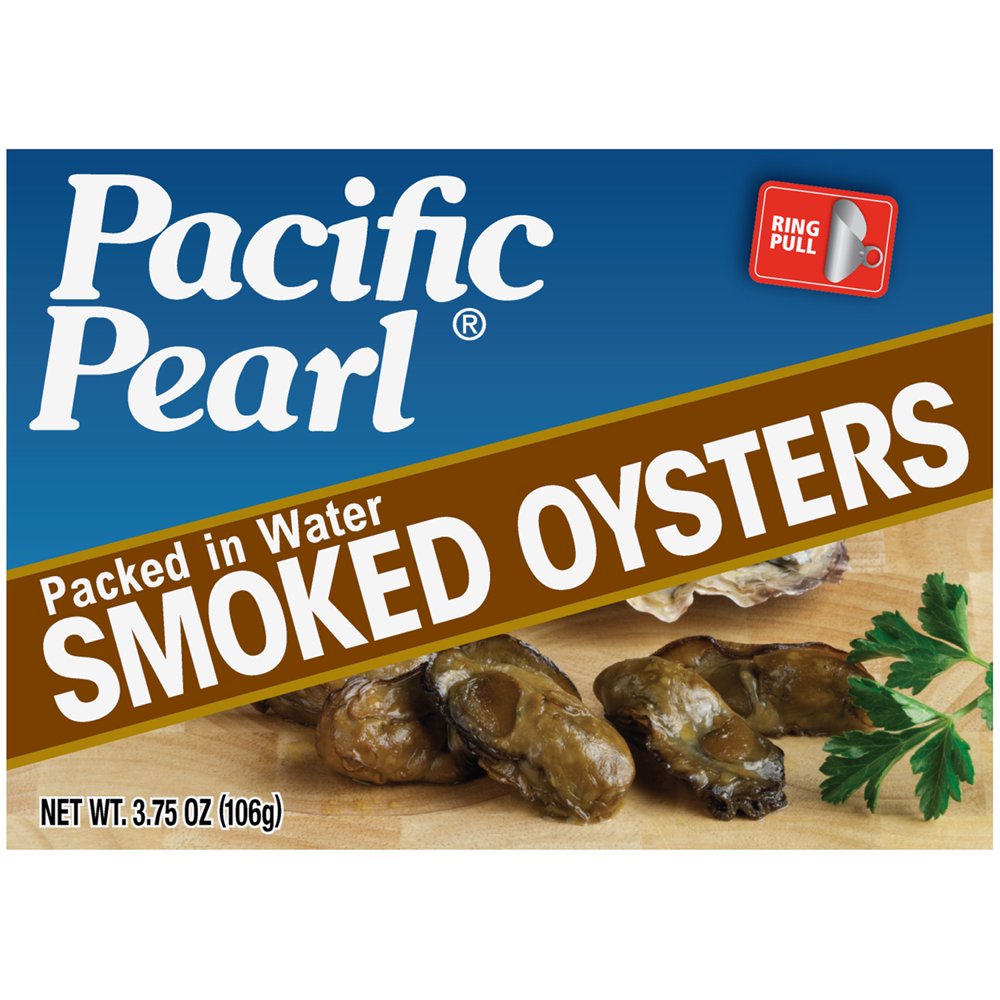Pacific Pearl Smoked Oysters in Water, 3.75 oz