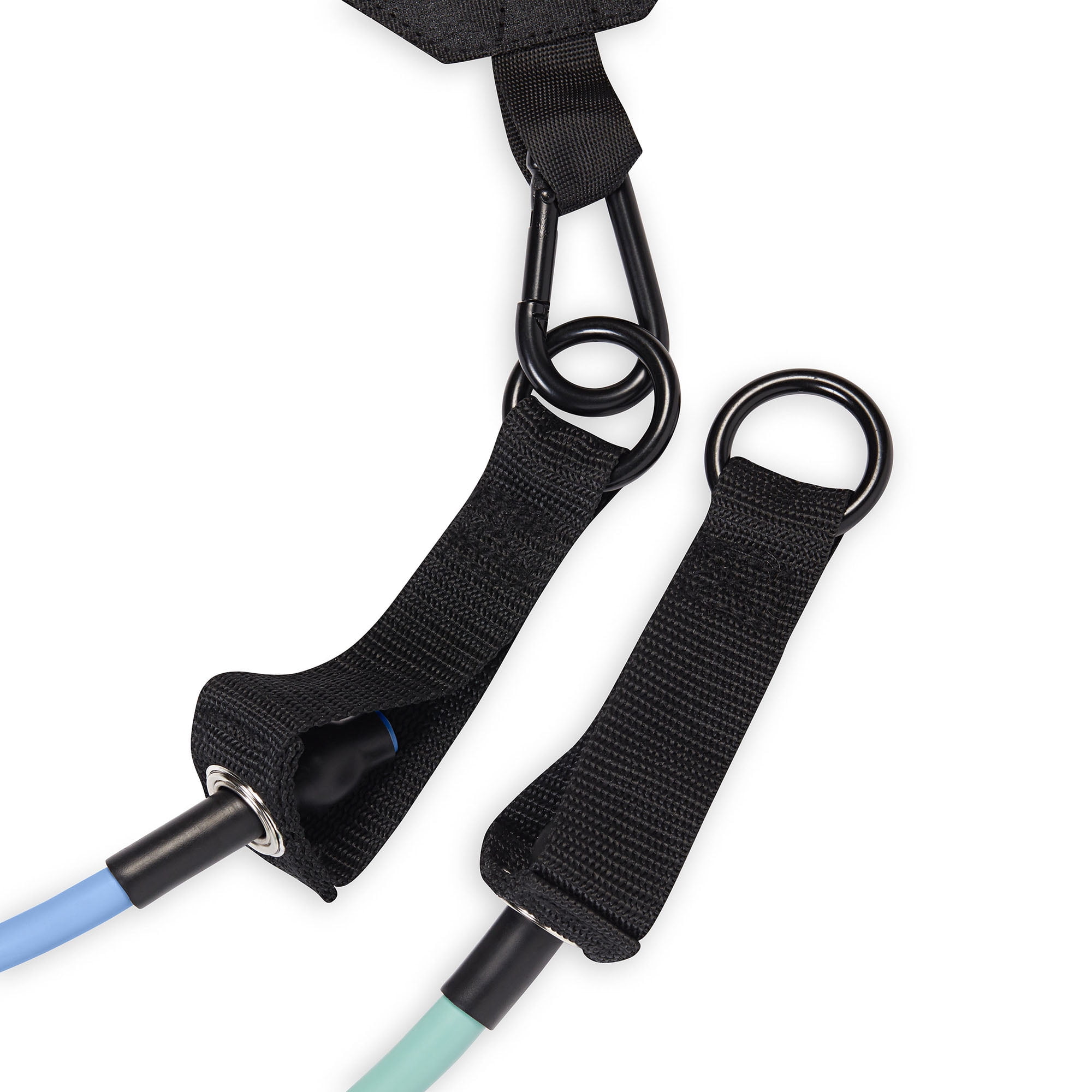 Popsugar Hip Trainer Resistance Tube, Exercise Band Kit with Interchangeable Strength Cords and Fabric Squat Belt, Light & Medium Strength Levels, Blue/Purple