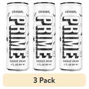 (3 pack) Prime Sugar Free Energy Drink, Original, 12 fl oz, Can, 200mg Caffeine