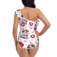 thumbnail image 5 of Picia Caring Cow Pattern Women's One Piece Swimsuits,One Shoulder Swimwear Asymmetric ,Ruffle Monokinis Bathing Suits,High Waisted Flattering Bathing Suits-X-Large, 5 of 8
