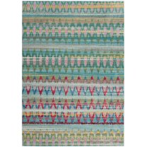 SAFAVIEH Valencia Cathleen Floral Polyester Area Rug, Light Blue/Multi, 4' x 6'